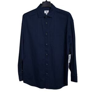 Mode of One Men's Relaxed-Fit Button-Down Twill Shirt blue Small $60